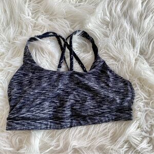 LuLuLemon Women Grey and Black Medium Support Cross-back Energy Sports Bra
